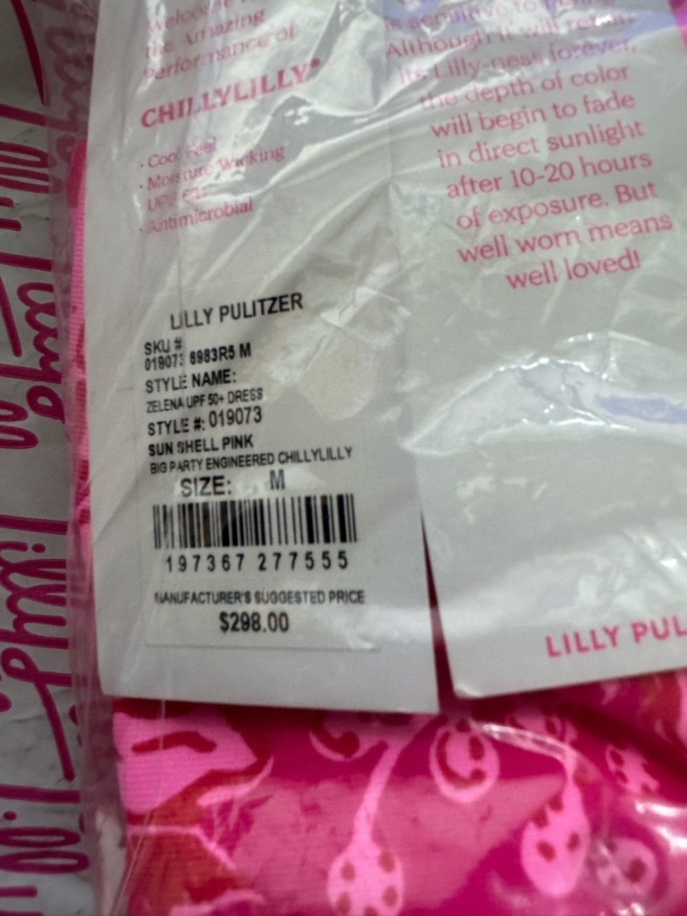 Lilly Pulitzer Hot Pink Floral Long-Sleeve Dress - Picture 2 of 5